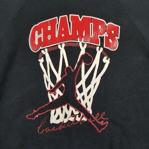 VINTAGE Champs Basketball Crewneck Sweateshirt YOUTH Size XL Black Jordan Style